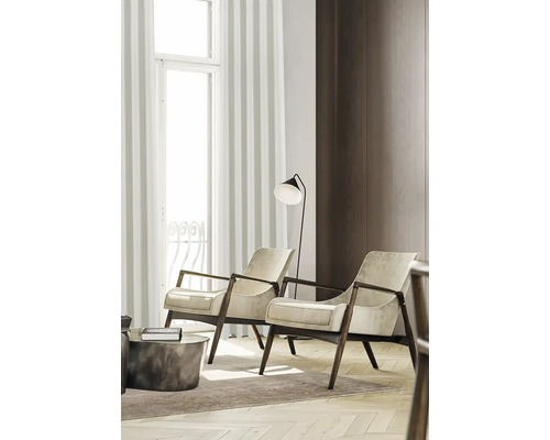 Gordijn met universele band, zijde off taupe, 130x280 cm