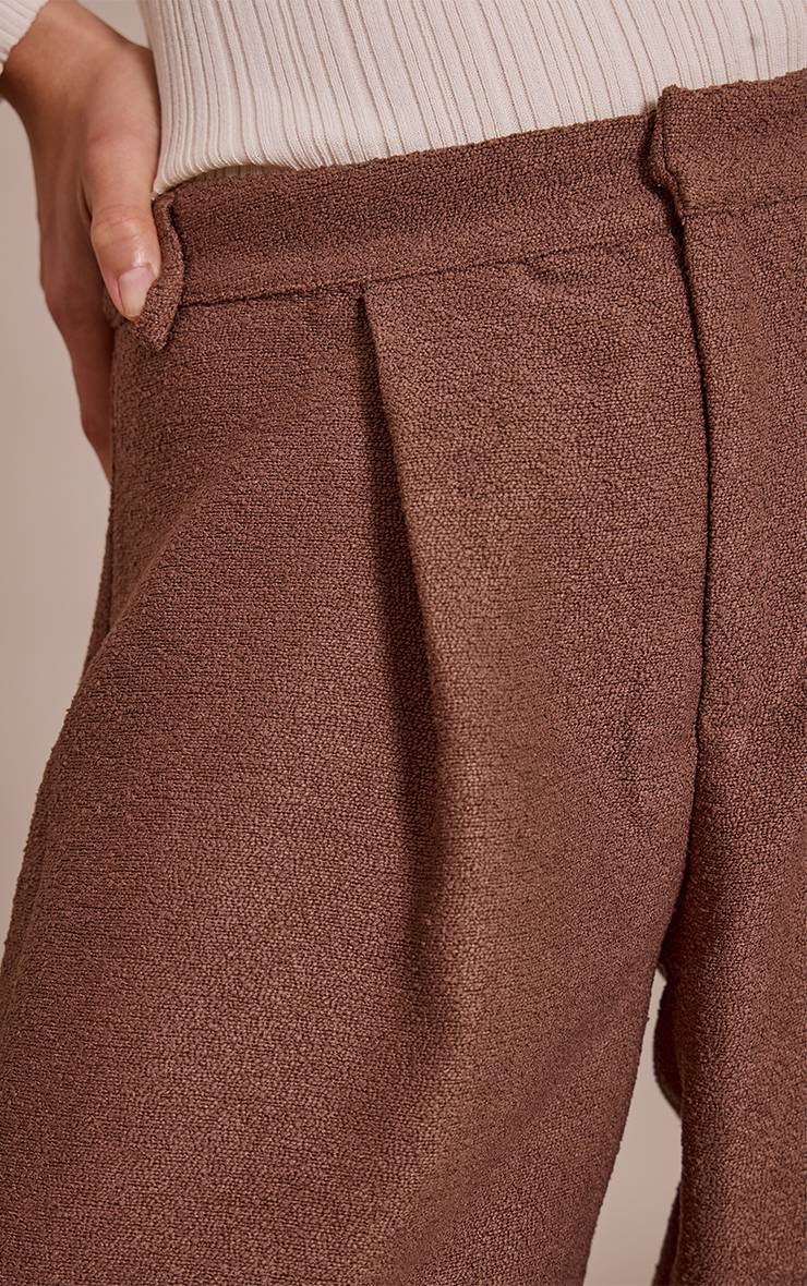 Chocolat Pantalon Ballon Texturé En Bouclé