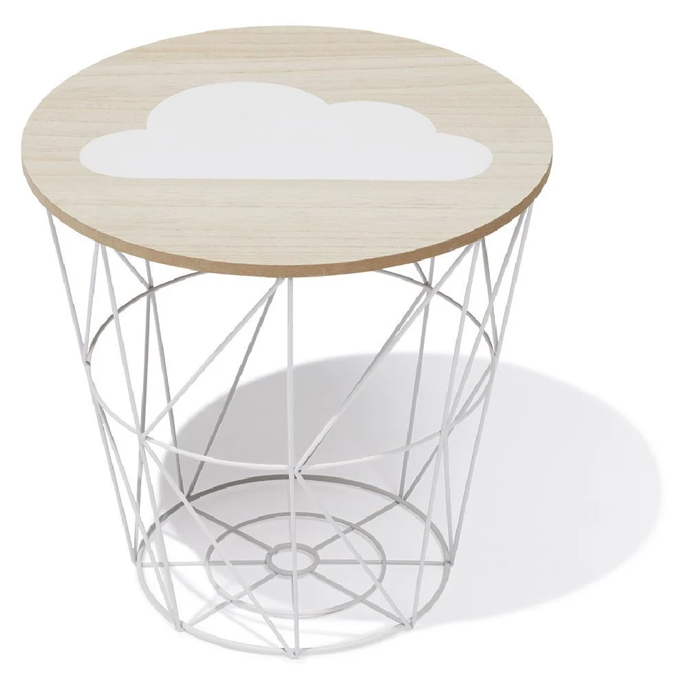 Bout de canapé Alix Blanc - Ø31,5xH31cm