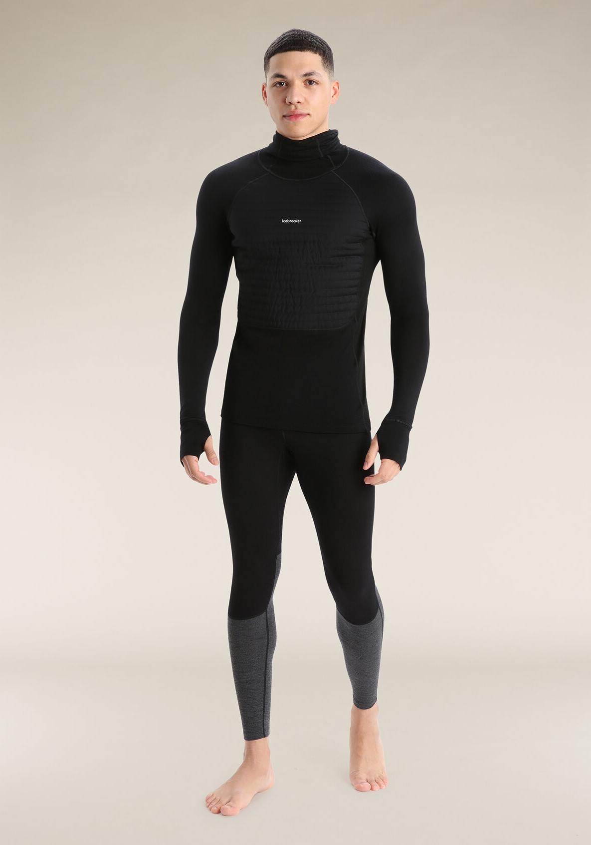 Icebreaker Isolierter Herren-Hoodie ZoneKnit™ Insulated LS Hoodie Black