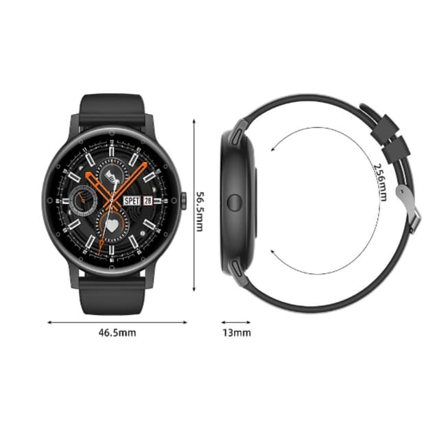 Smartwatch med sundhedsovervågning Sort
