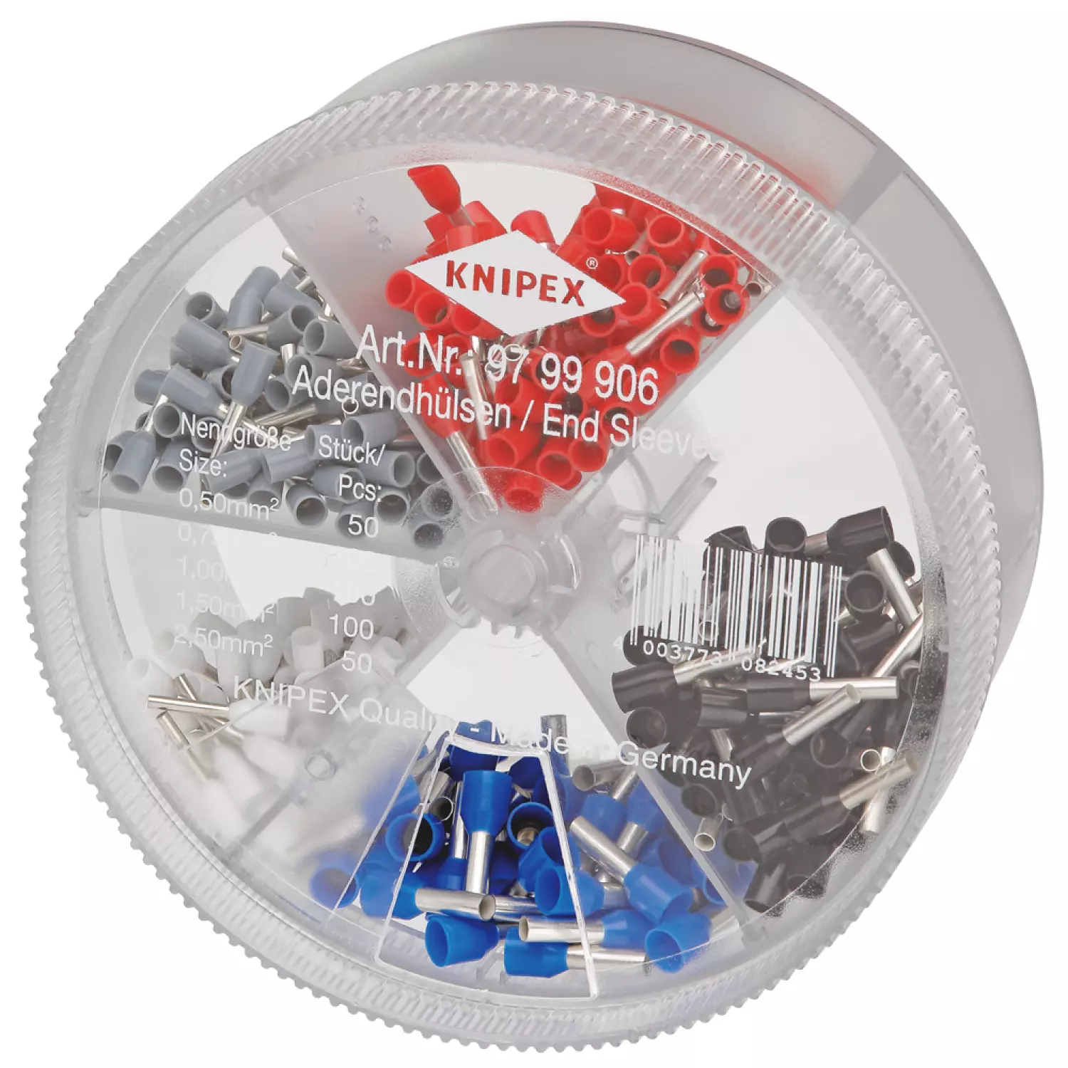 Knipex 97 99 906 Assortimentsboxen met afgestripte adereindhulzen