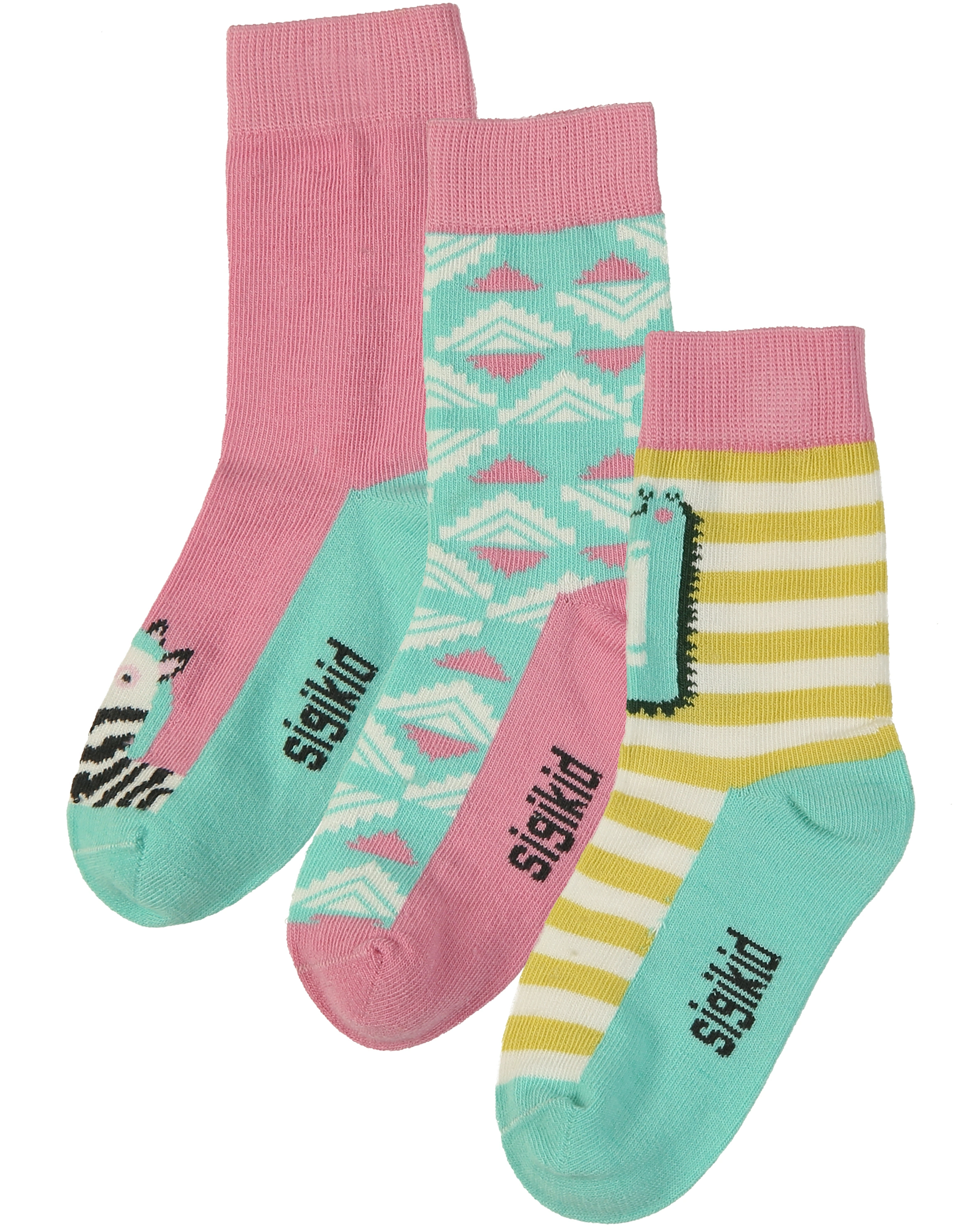 Strümpfe ETHNO 3er Pack in mint/pink