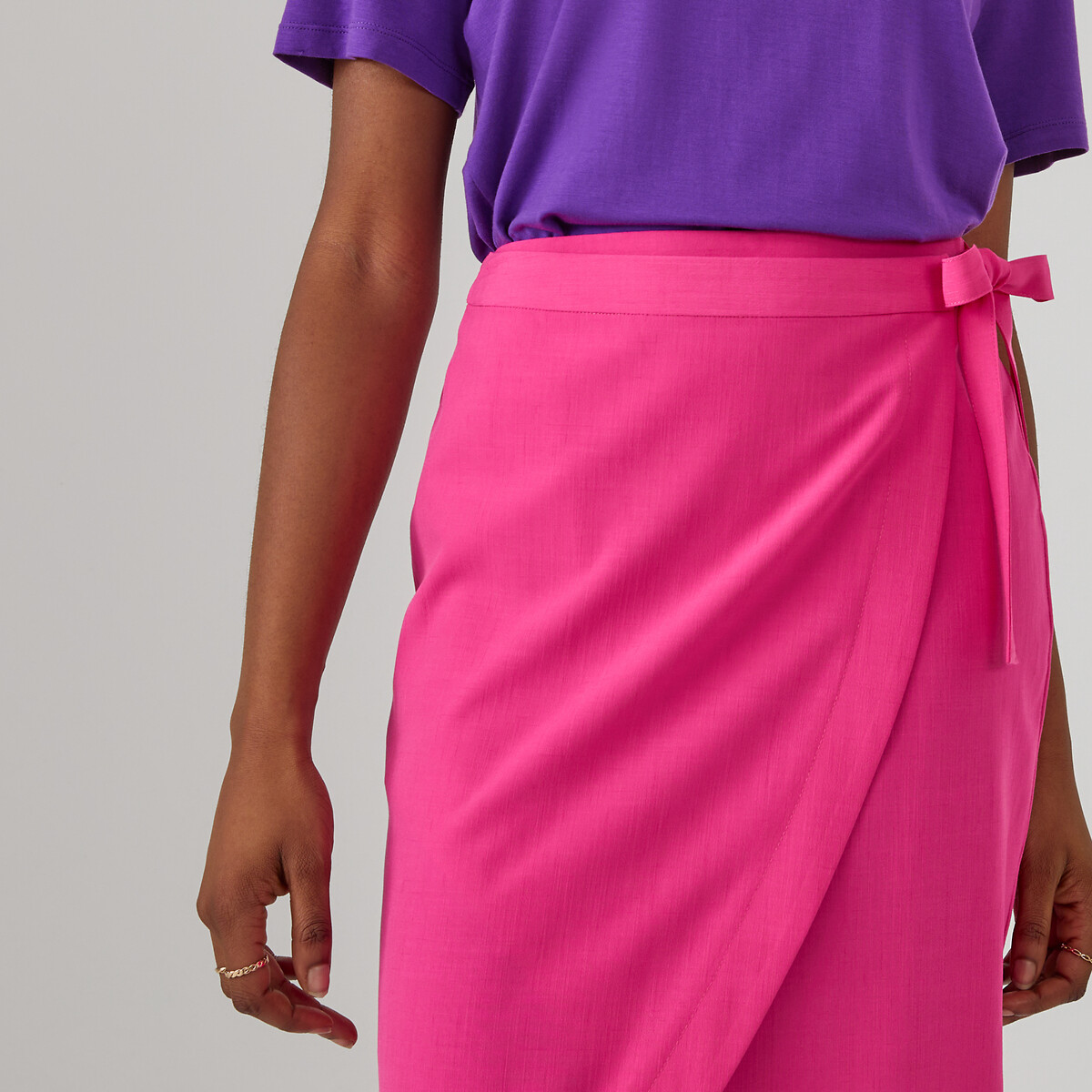 COLEÇÃO LA REDOUTE<br>Saia reta envelope, comprimento midi
