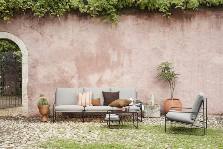 Ferm Living Desert 3-zits loungebank Black/Docle