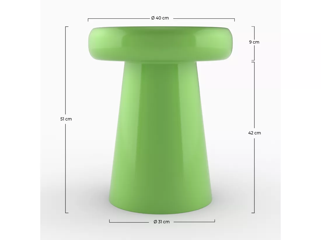 Table d'appoint ronde en métal vert D40 cm - Anouk