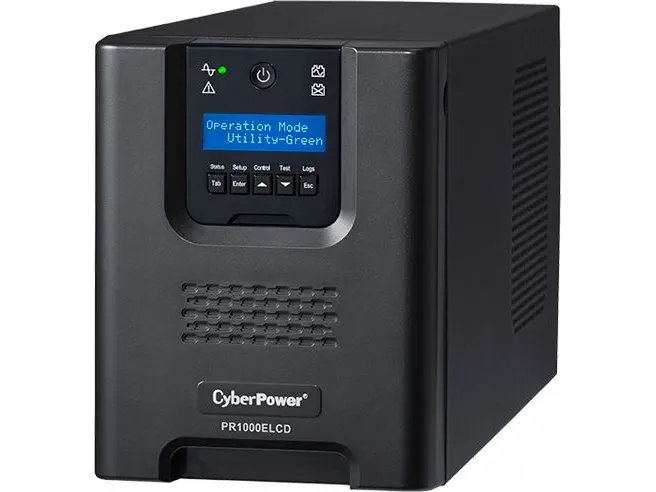 CyberPower Professional Series PR1000ELCD - UPS - AC 230 V - 900 Watt - 1000 VA - 12 At - RS-232, USB - output-stikforbindelser: 8