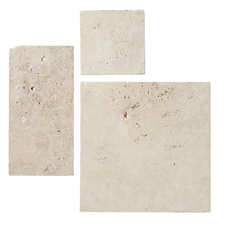 Carrelage sol beige multi formats Travertino pierre naturelle