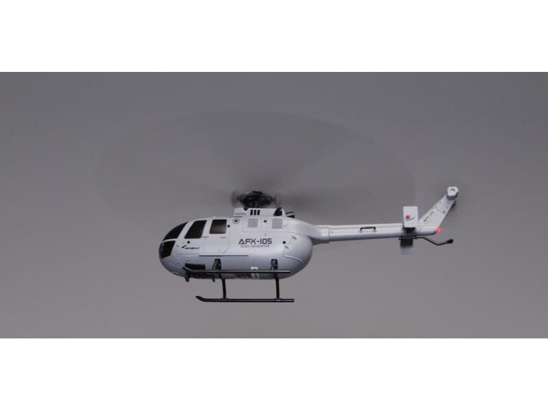 Amewi Helikopter AFX-105 Grau, 4-Kanal RTF Bo 105 Single-Rotor Heli für Einsteiger