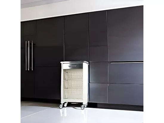 Desserte de cuisine plateau supérieur en Acier Inoxydable - Blanc, Inox - 93*48*34cm - CHELSEA