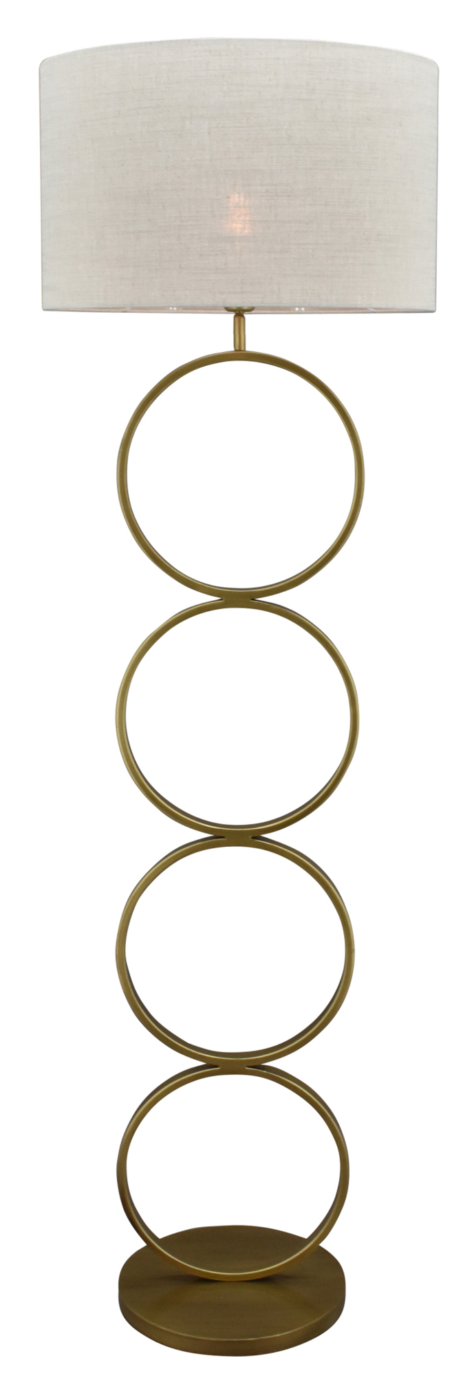 Vloerlamp Salina Bronze + kap Cilinder 50x50x30cm Oslo linnen offwhite