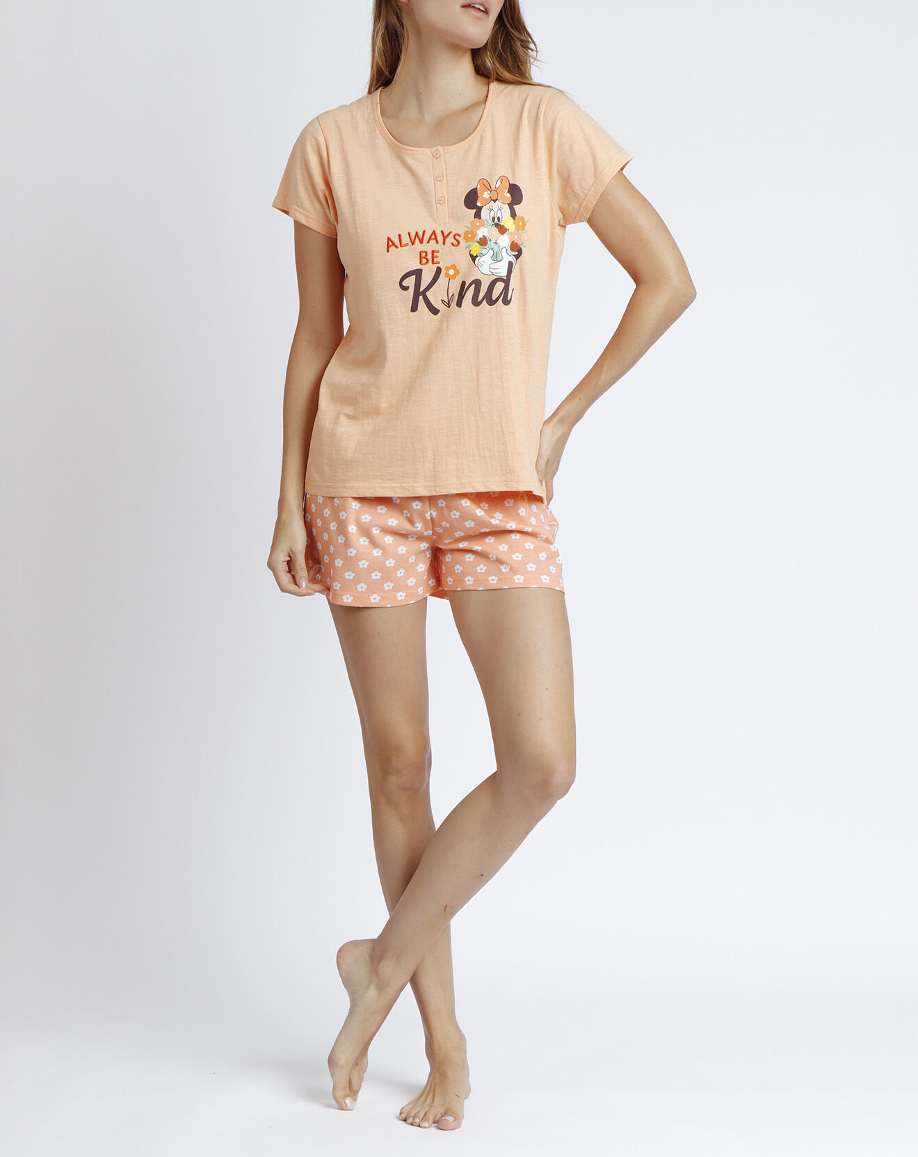 28 Pyjama T-Shirt & Short Delfine orange clair
