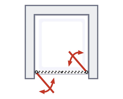Douchedeur in nis met draaideur SCHULTE Garant 2.0 ExpressPlus 80 cm profiel zwart helder glas vuilafstotende glascoating deurscharnier links deurscharnier rechts
