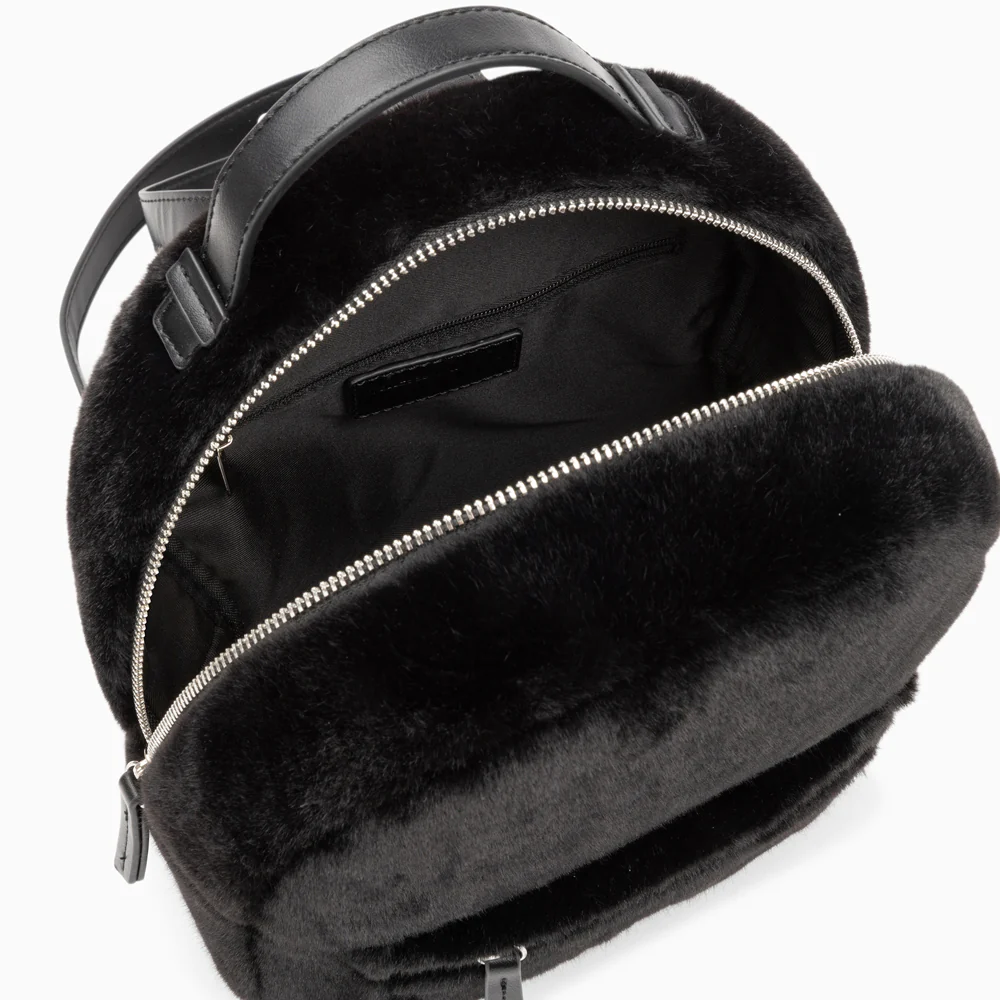 Sacs-Petit sac à dos Moana noir en fausse fourrure