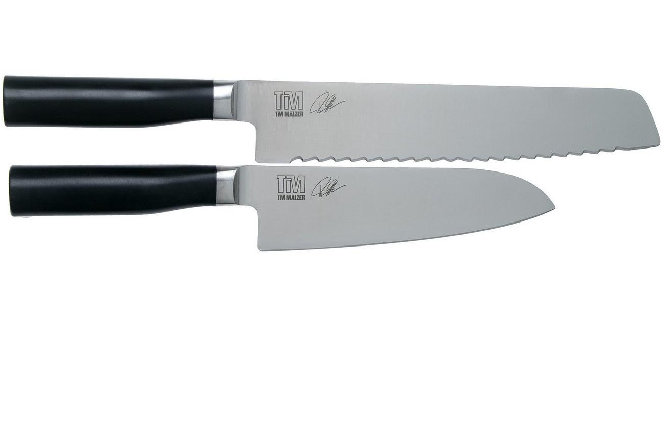 Kai Tim Malzer Kamagata Monster Set TMK-SB22, 2-delige messenset santoku en broodmes   kookboek