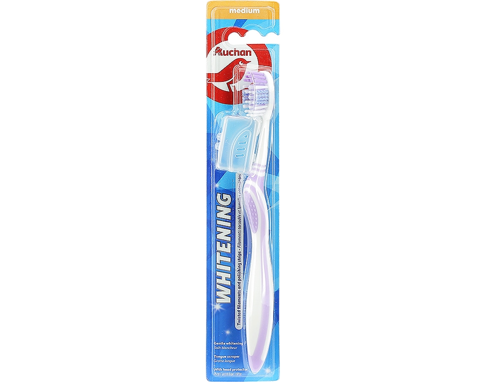 ESCOVA AUCHAN DENTES BRANQUEADORA MÉDIA 1UN