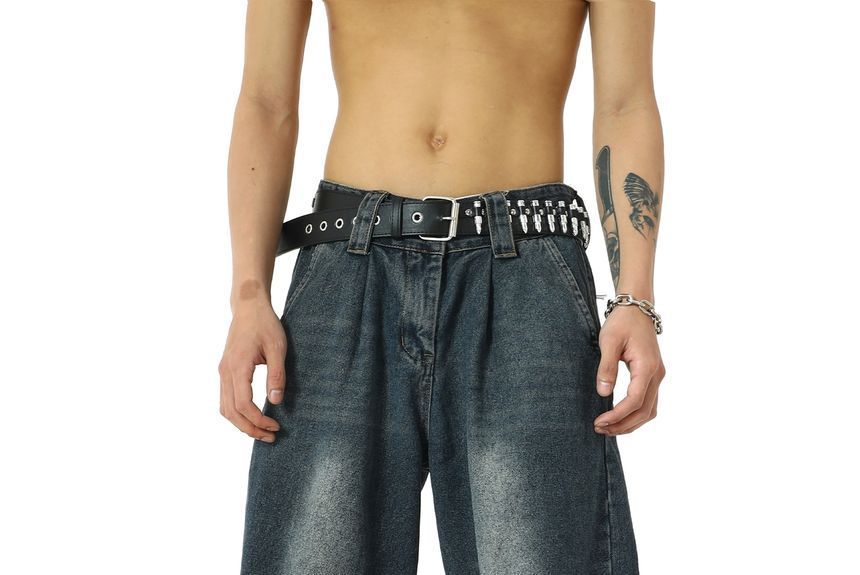 Meiksip - High-Waist Wide-Leg Jeans