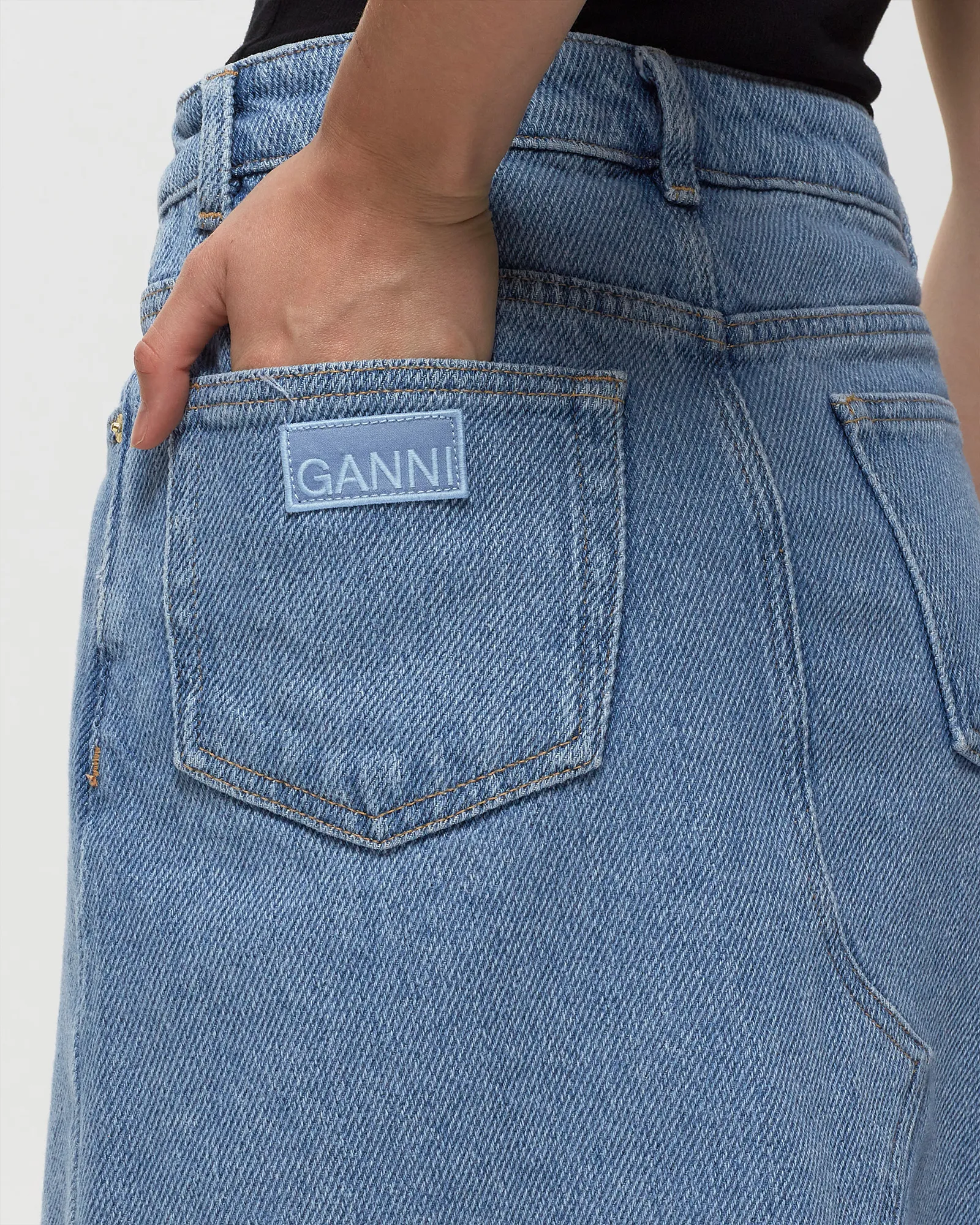 Ganni Heavy Denim Midi Skirt