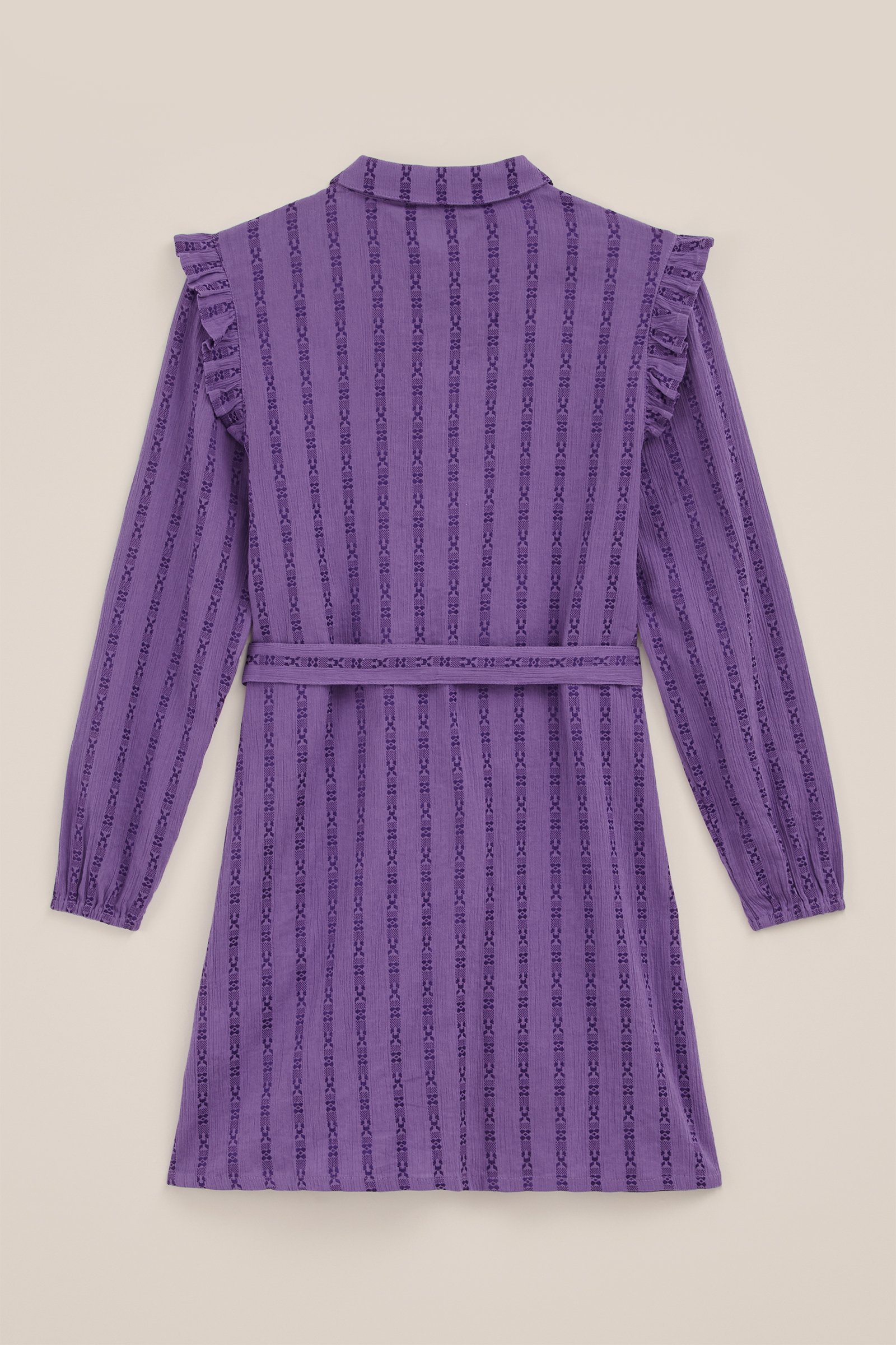 Meisjes katoenen jurk met dessin WE Fashion Lavendel