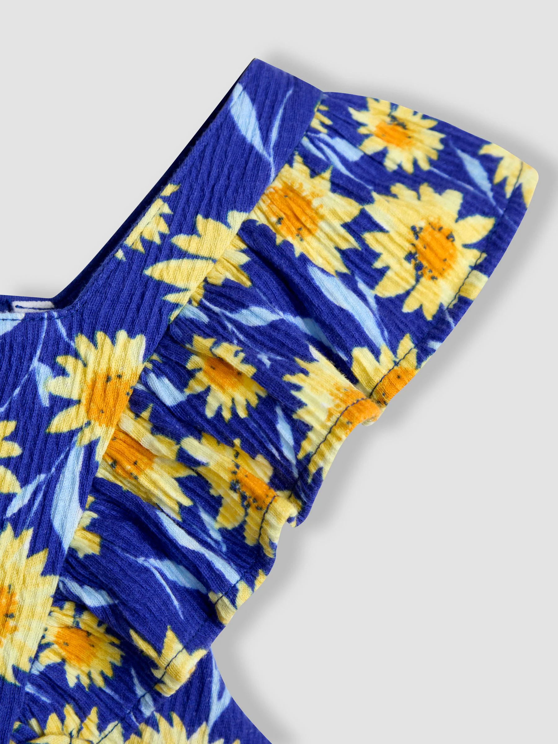 Navy Sunflower - JoJo Maman Bébé Ruffle Front Jumpsuit