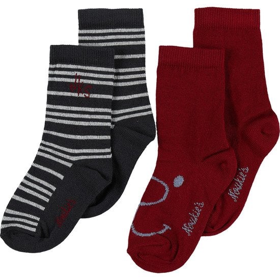 Lot de 2 paires de chaussettes Garçon Collection Smart Boy   Bordeau/gris        18   de               Noukies