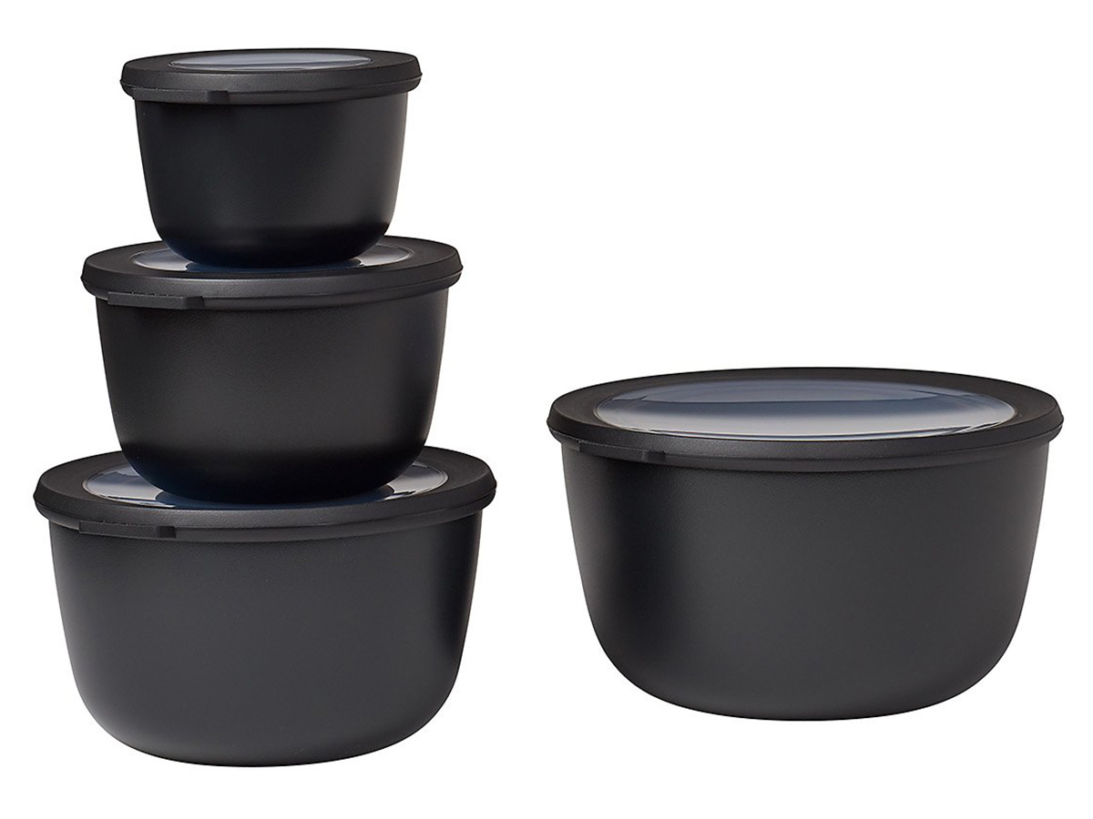 Mepal Cirqula 4-delige set ronde XL vershouddozen - Black