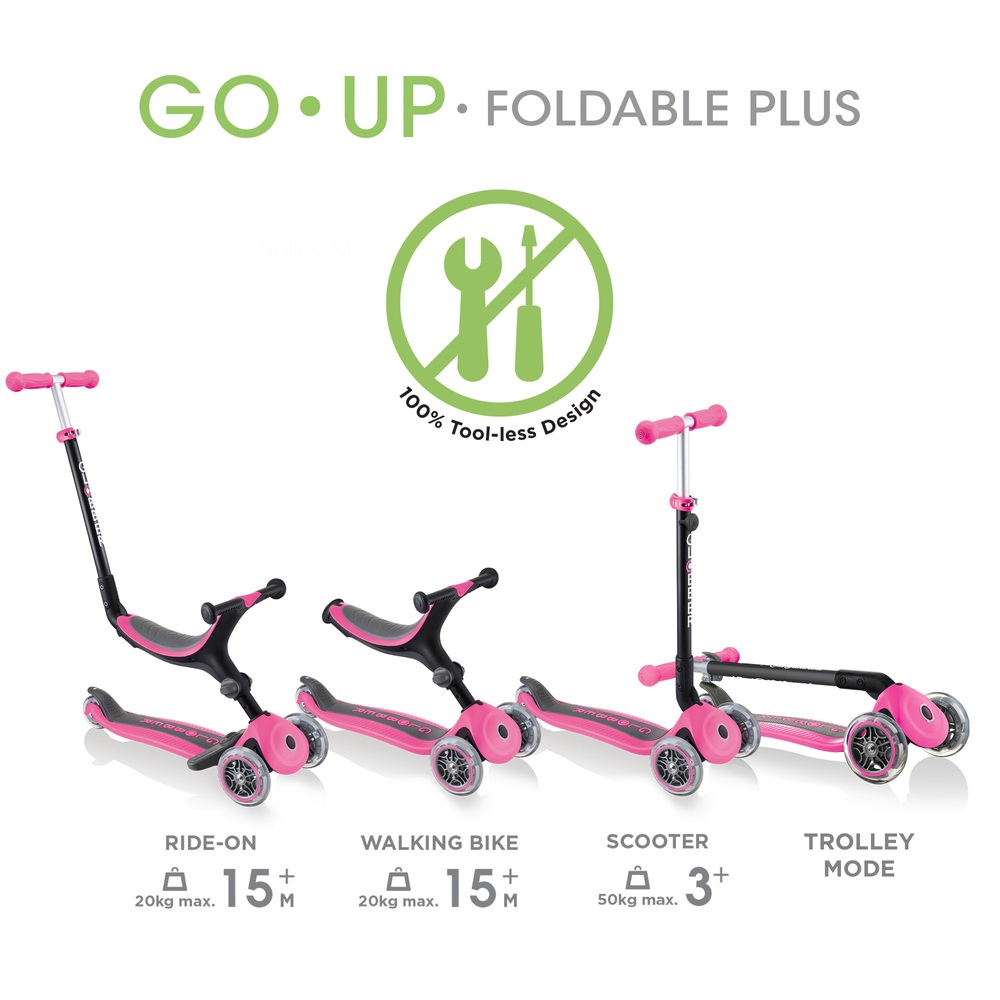 Globber GO UP FOLDABLE PLUS Tiefrosa Scooter