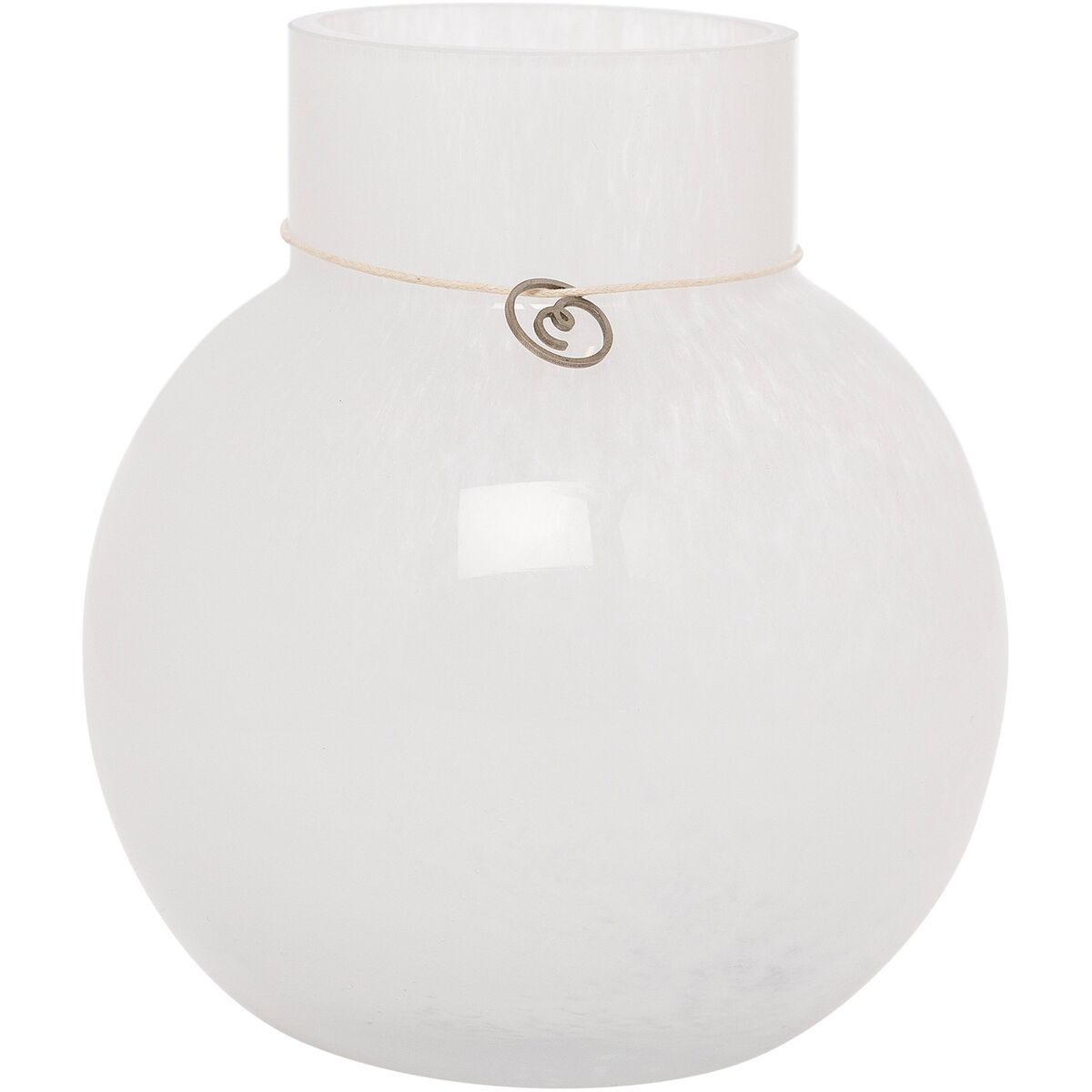 Glassvase rund 14 cm, Ø13, hvit