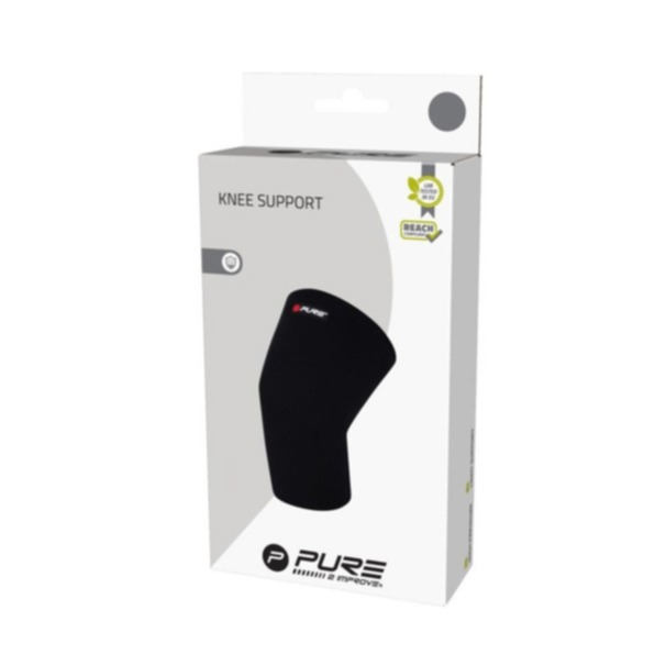 (Gr. L) Elastische Knie Bandage Kniescheiben Crossfit Sport Stütze - Schwarz