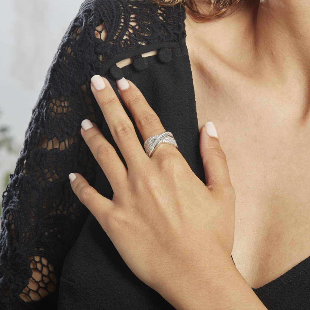 Bague Audon Argent Blanc Oxydes De Zirconium