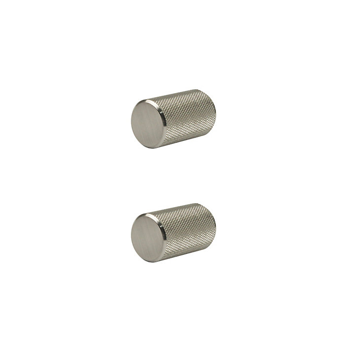 Poignée de meuble de cuisine GoodHome Dukkah effet inox L. 1,8 cm, 2 pièces