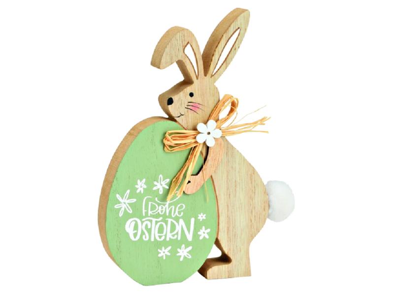 G. Wurm Hase Beige; Hellgrün Dekofigur Hase mit Ei