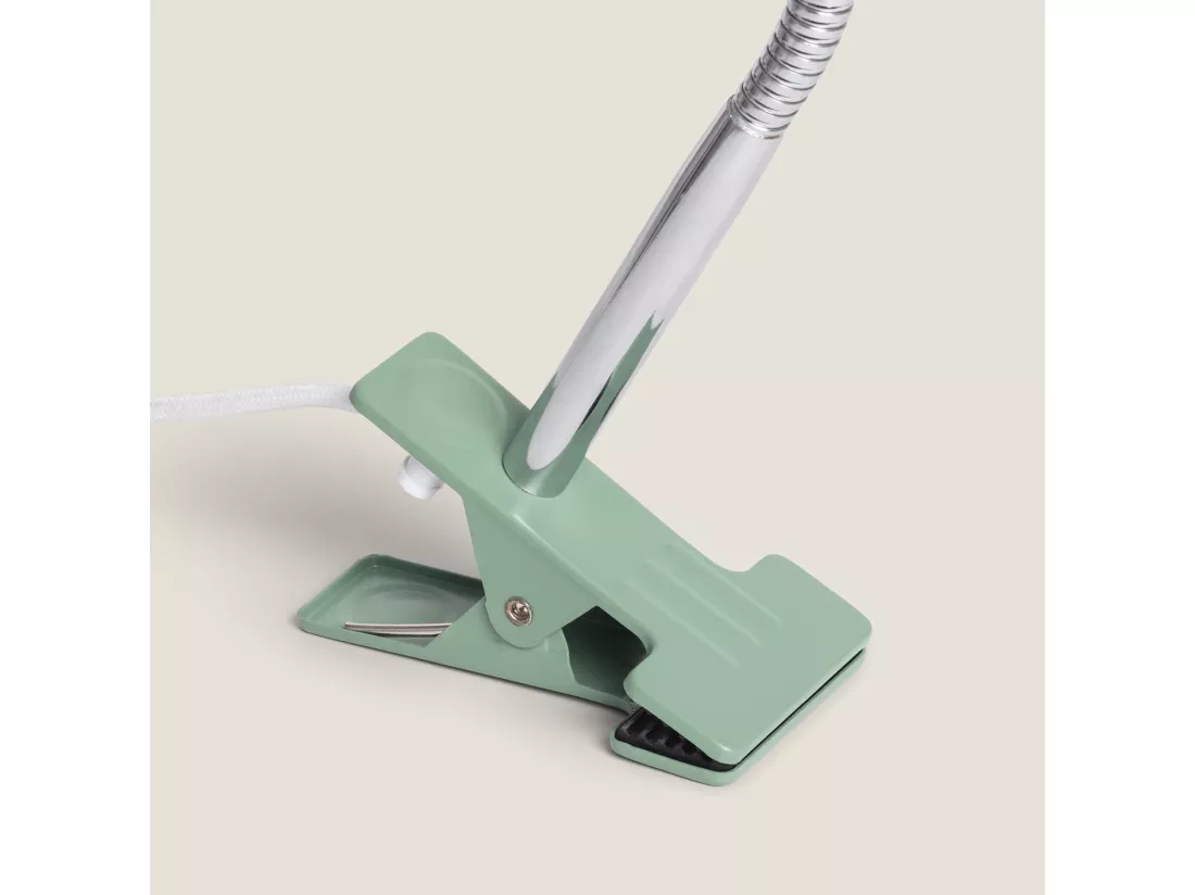 Lampe de Bureau Flex Métal Delavan avec Pince Vert Céladon
