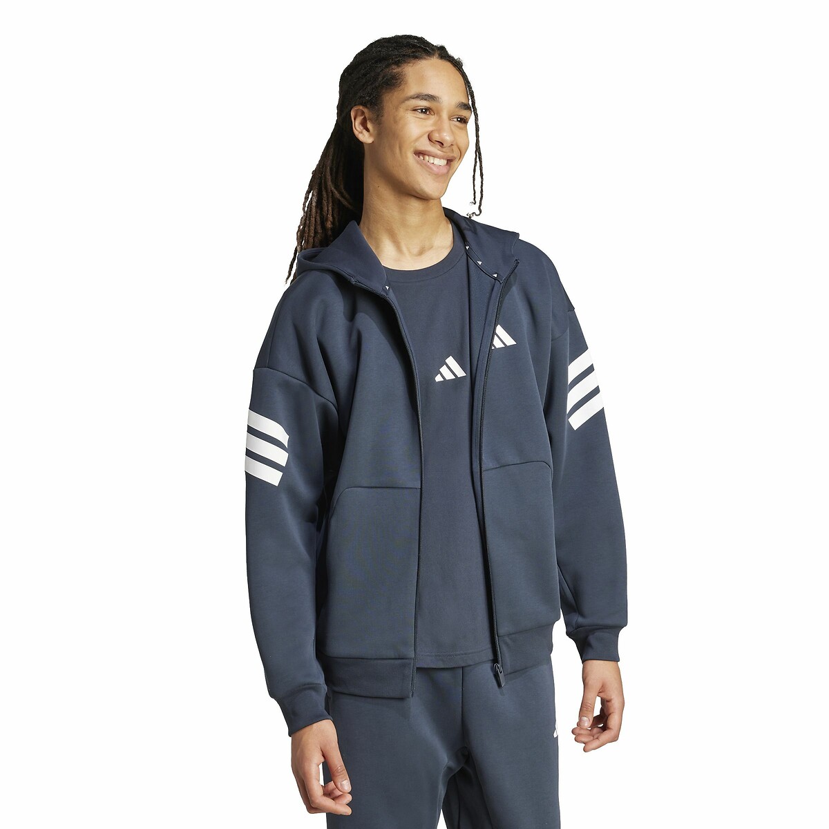 ADIDAS ROUPAS ESPORTIVAS<br>Jaqueta com capuz e 3 listras Future