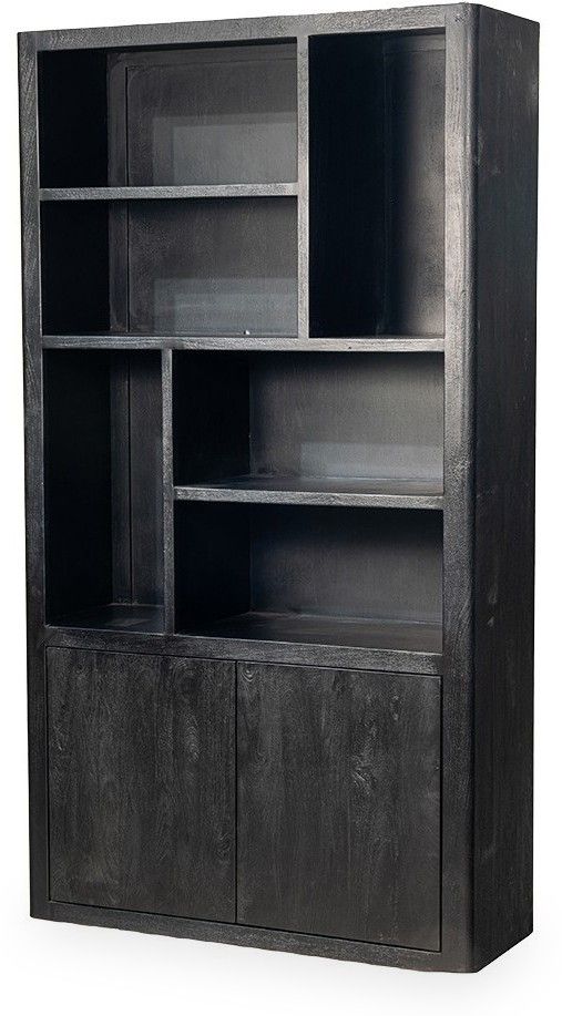 Boekenkast Zwart Tenna B120 x D45 x H220 cm