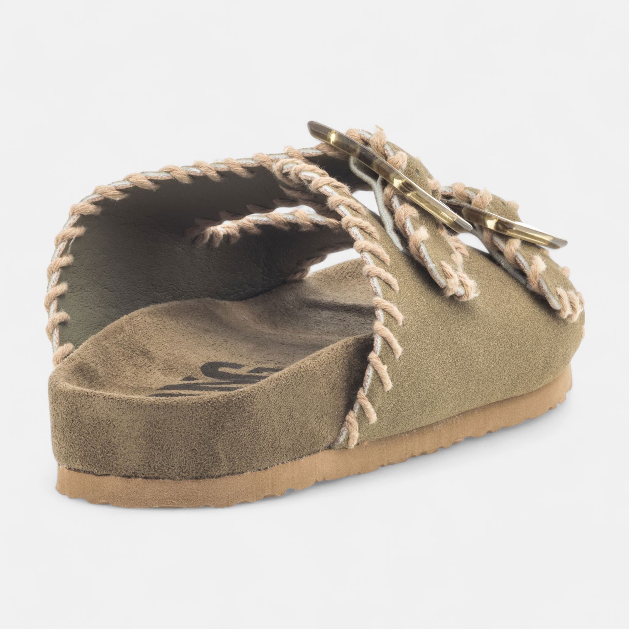 Mules semelle liège Femme kaki