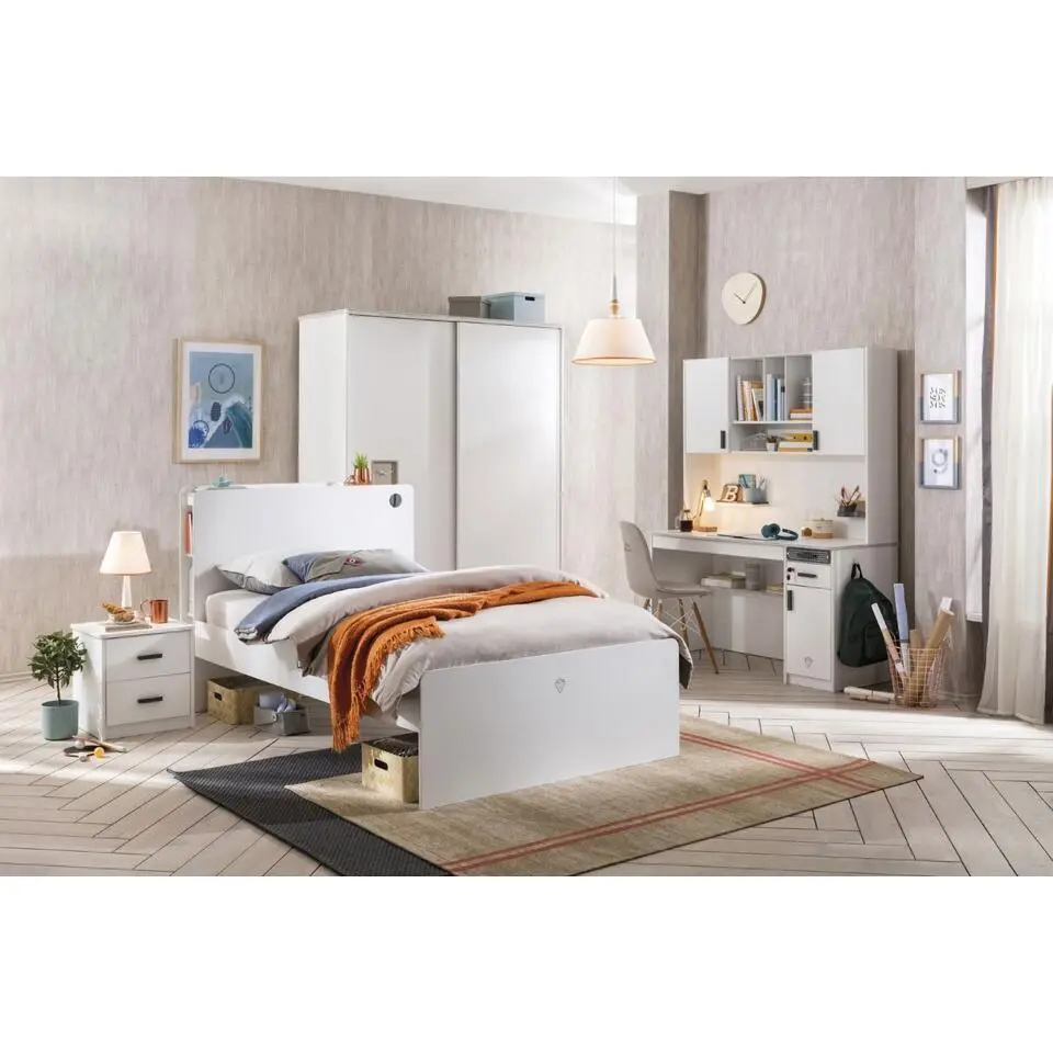 California - Bureau - Tienerkamer - 58x138x179 cm - Wit