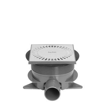 Easy Drain Aqua Briljant vloerput m. ABS sifonhuis en inbouwdeel m. zij- en onderuitlaat 15x15cm inbouwdiepte 75-112mm m. waterslot 50mm