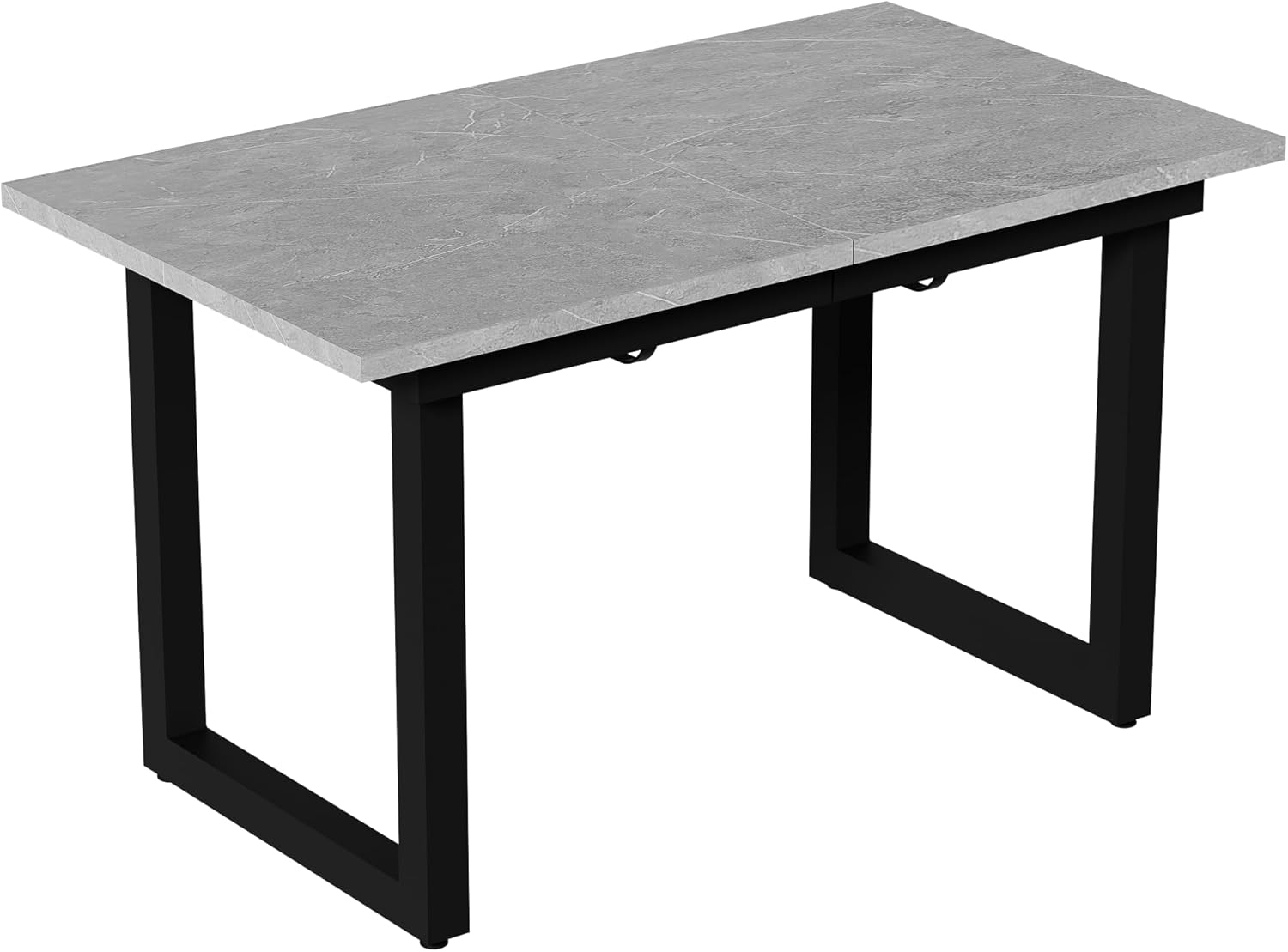 Merax Esstisch 140/180x80x75 cm, Ausziehbar Esszimmertisch mit Tischbeine aus Metall, Rechteckiger Küchentisch für Wohnzimmer und Esszimmer, Grau