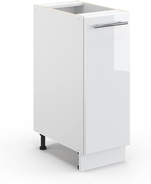 Vicco Apothekerschrank Fame-Line, Weiß Hochglanz/Weiß, 30 cm ohne Arbeitsplatte