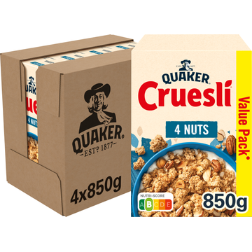 Quaker Cruesli 4 Noten Voordeelverpakking 4 x 850 gr