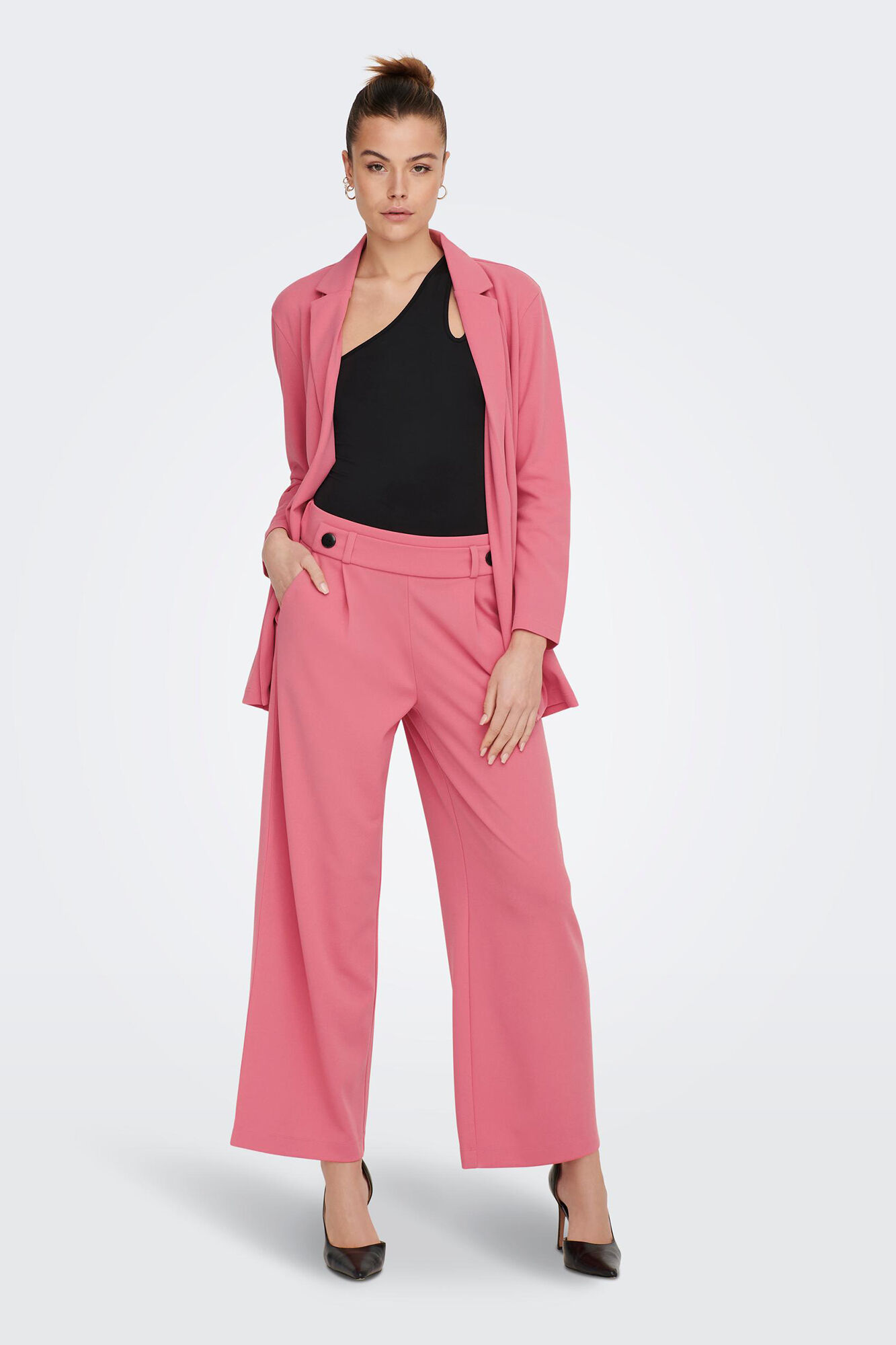 Blazer fluido com mangas compridas