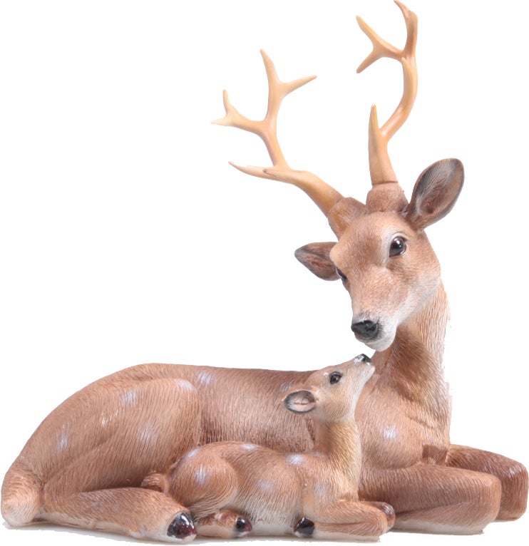 Farmwood Animals tuinbeeld Reva hert bruin 21 x 13 x 20 cm