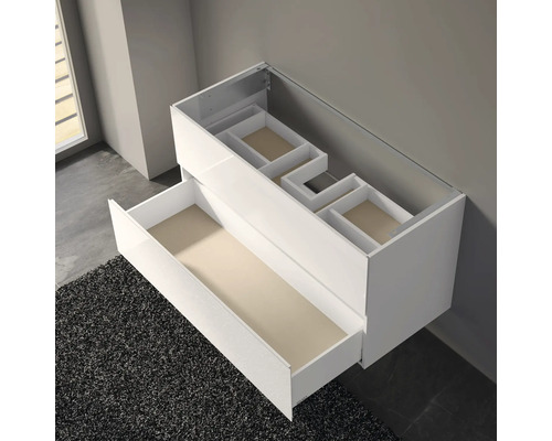KEUCO X-Line wastafelmeubel, afmetingen (B x H x D): 120 x 60,5 x 49 cm, frontkleur: glanzend wit, 33183300000