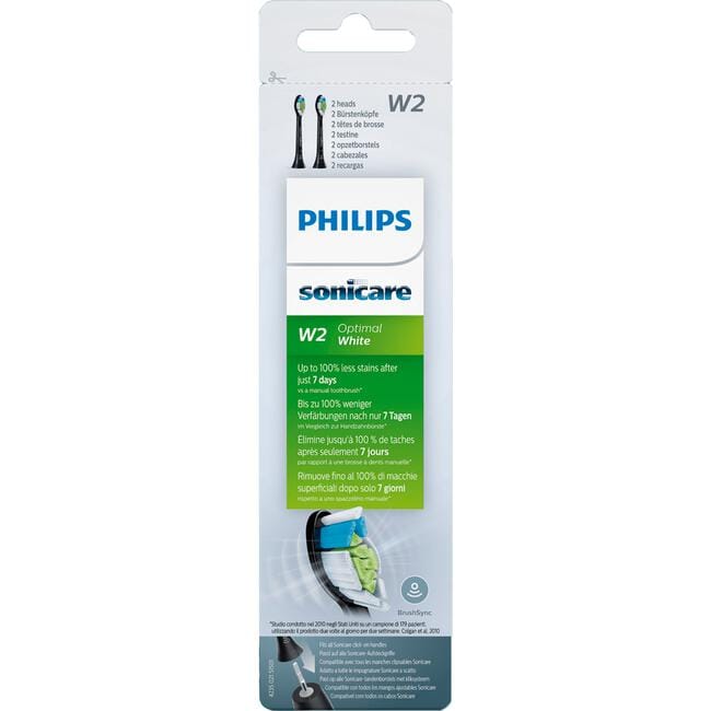 Philips Sonicare Optimal Opzetborstels Wit W2 Zwart 2P- HX6062/13