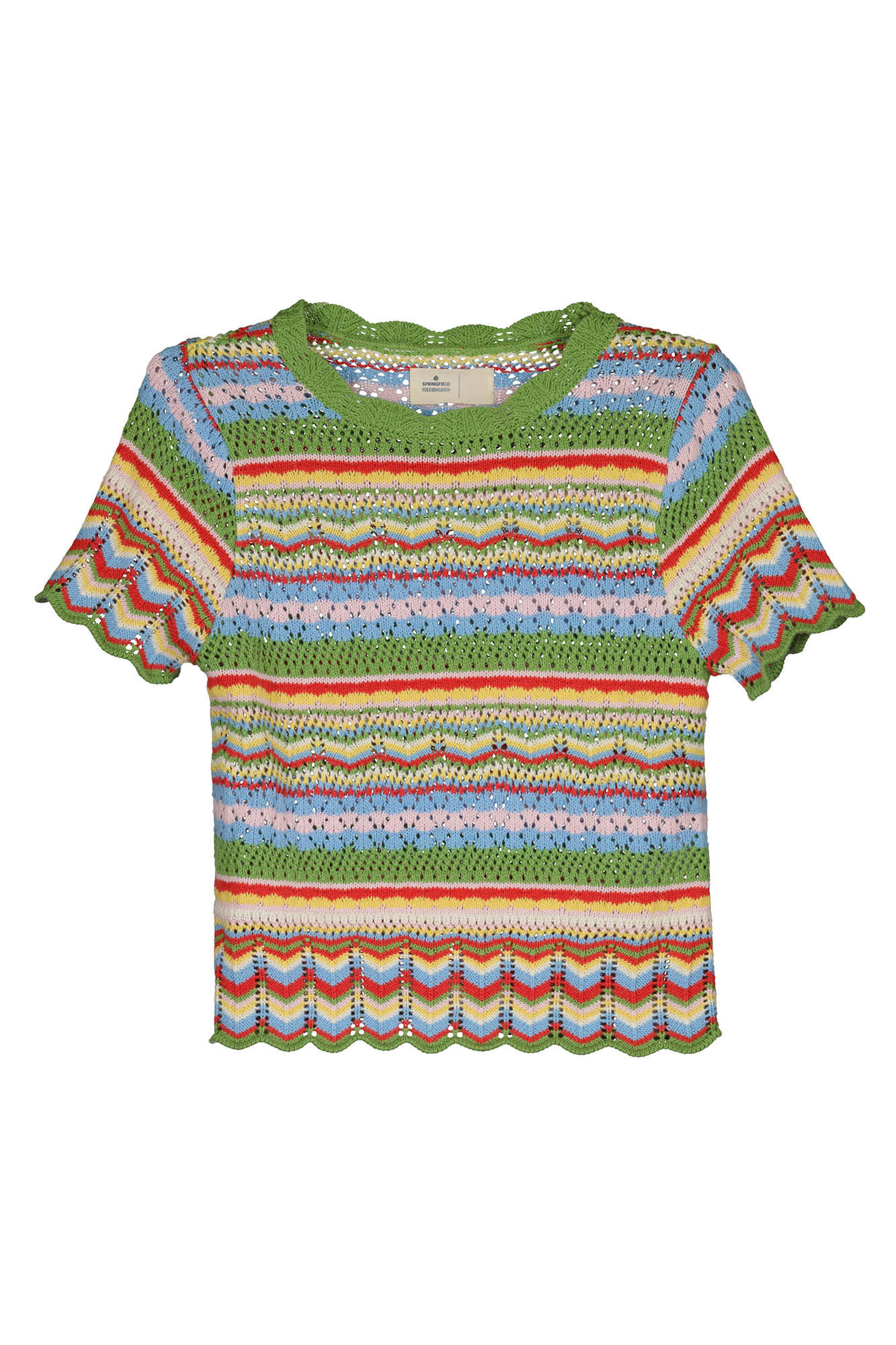 Camisa listrada Pointelle - Azul