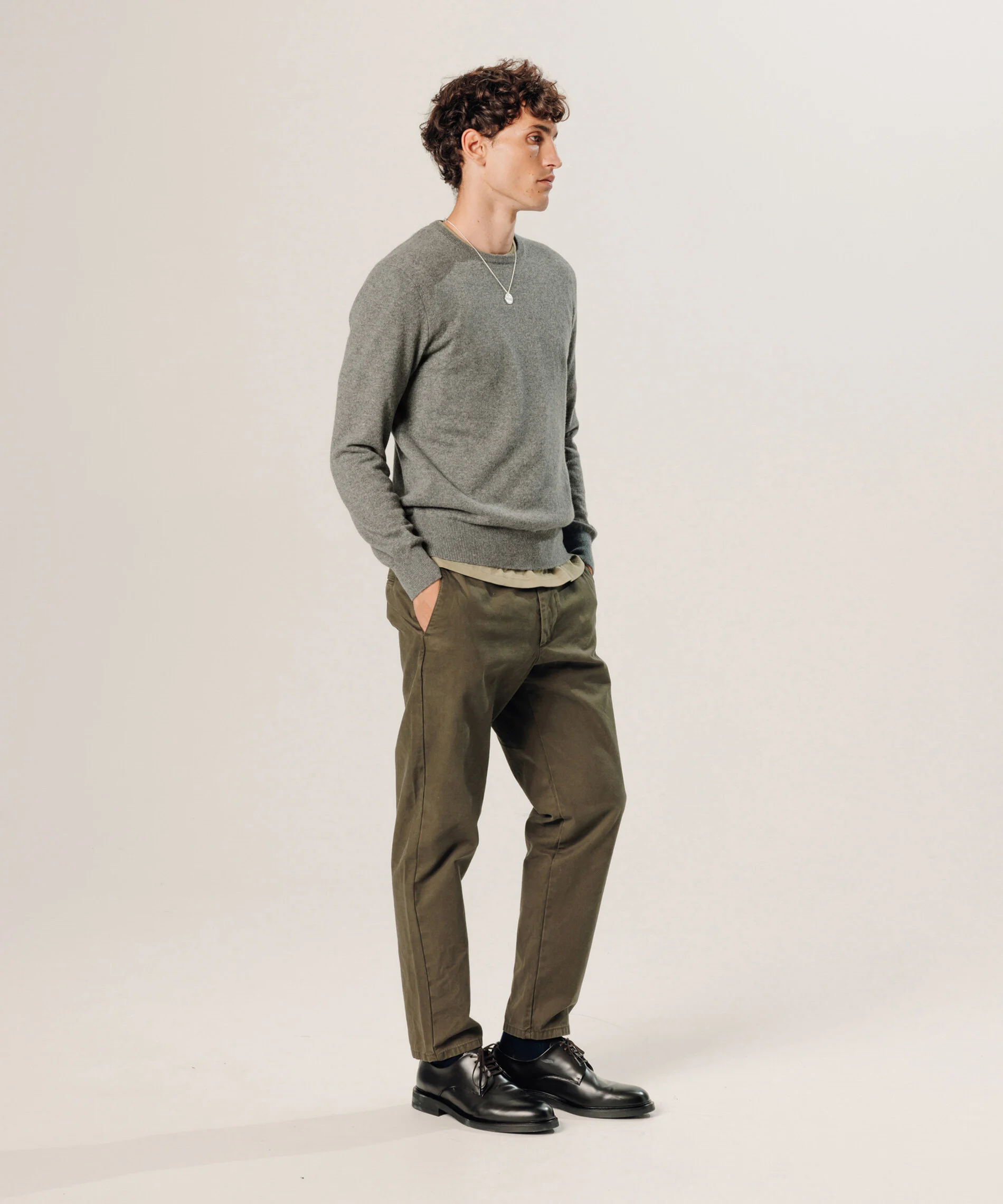 Pull col rond en cachemire | Gris