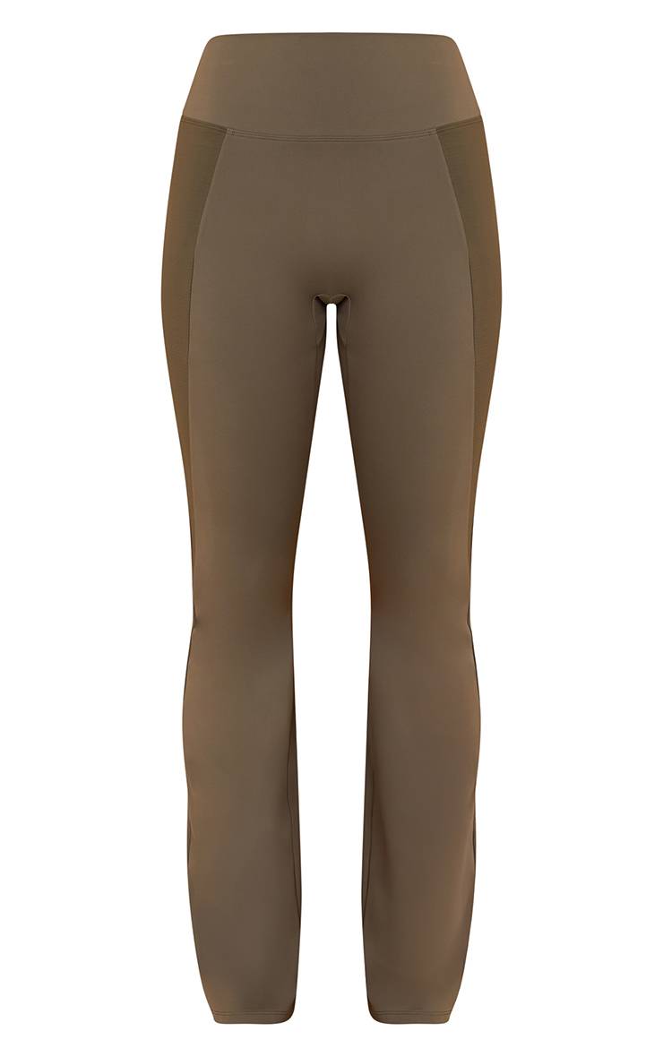 Vert Olive Pantalon De Yoga Évasé Côtelé Sculptant