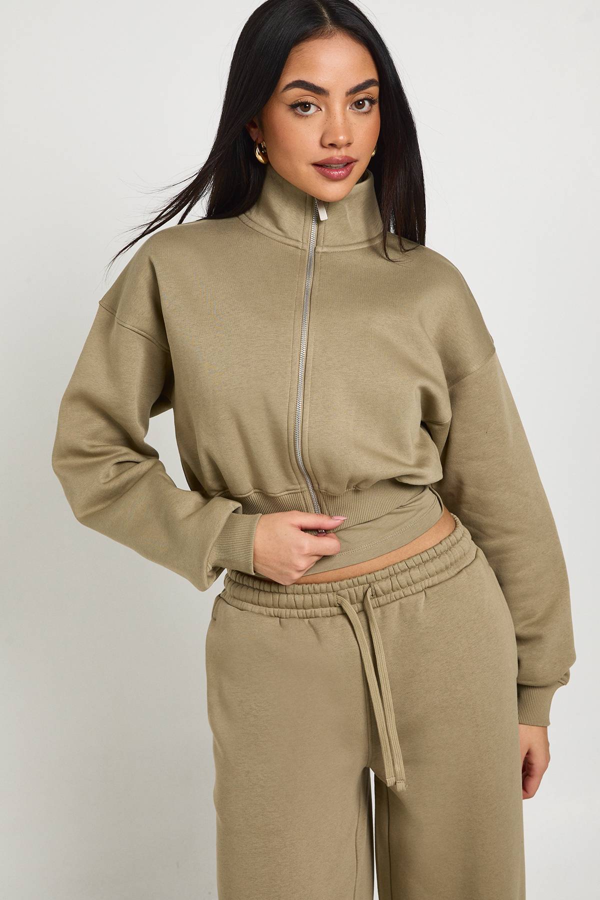 boohoo Survêtement 3 Pièces Col Cheminée Zippé Jambes Droites