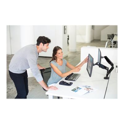 Fellowes Platinum series - Bras porte écran double jusqu'à 27'' par bras - facilement réglable - fixation sur bureau - noir
